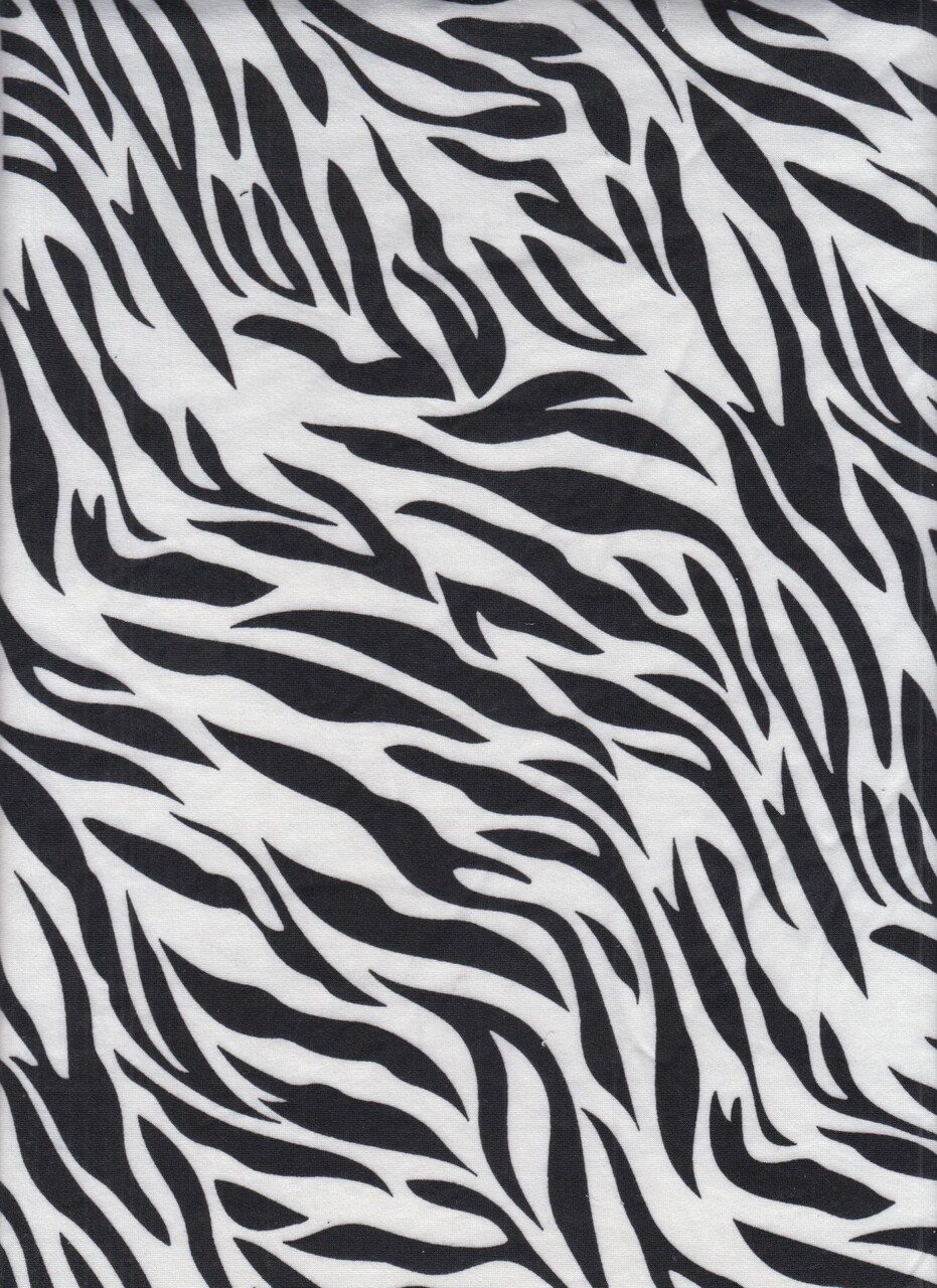 1 Yard Brushed DTY Zebra Print Knit Fabric 170 GSM, 58/60″ Wide Polyester Spandex Blend